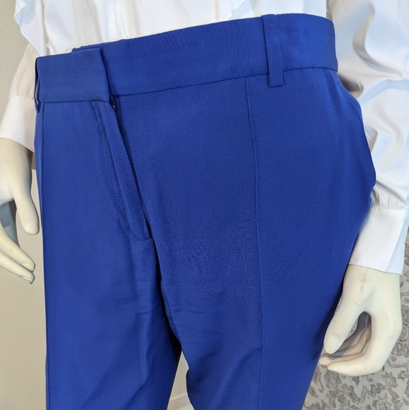 Celine Silk Royal Blue Dress Ankle Pants Size 40 - Picture 3 of 8